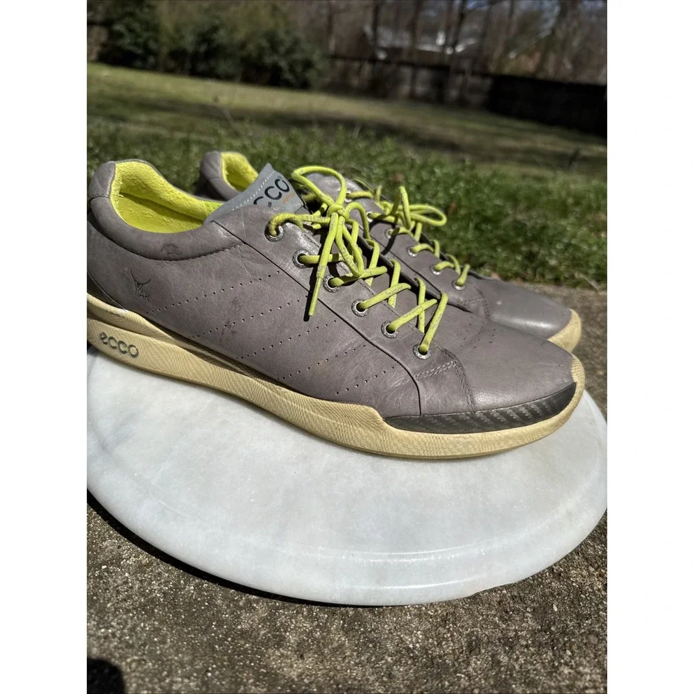 ECCO Biom Hydromax Golf Shoes Yak Leather Mens Size 12-12.5 (EU 46) WORN IN Gray